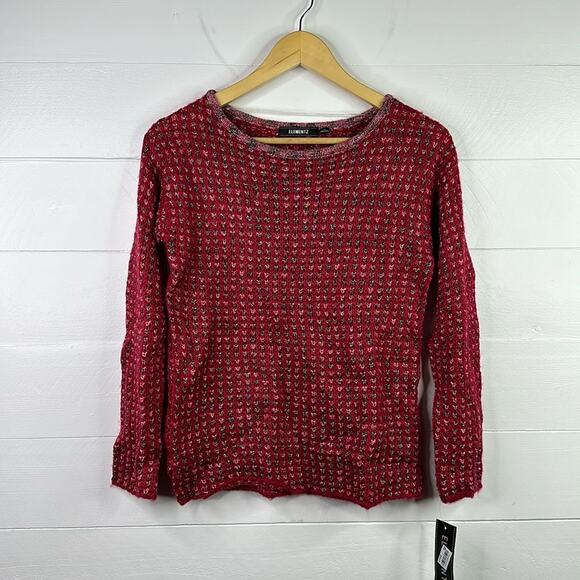 Elementz Sweaters - ELEMENTZ Pink Metallic Silver Knitted Pullover Long‎ Sleeve Sweater Size Small